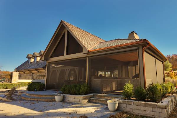 Poolside screened room after work was completed in Lake Barrington