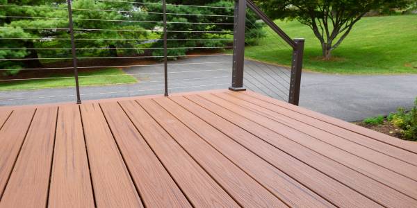 Modern railing with a composite deck