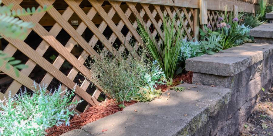 Custom lattice skirting on a deck in schaumburg