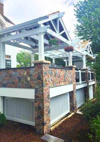 Custom deck project in suburban home