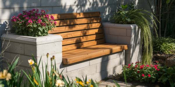 Built in Bench and planter