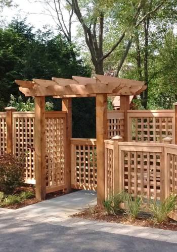 custom lattice wood fence